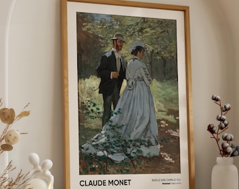 Monet Poster: Bazille and Camille, Impressionist Couple Art