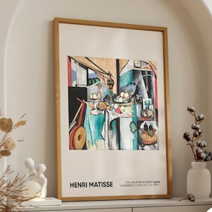 Henri Matisse Still Life After De Heem’s ‘La Desserte’ 1915 Poster - Colorful Cubist Still Life Painting, Vintage Wall Art Print