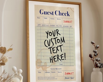 Personalisieren Sie Gästecheck-Poster, ästhetische typografische Preppy-Drucke, benutzerdefinierte Zitate Plakat, kundenspezifisches Plakat, individuelles Geschenk - GC1