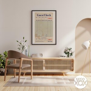 Retro Diner Guest Check Poster | Kitchen Cafe Wall Art image 8