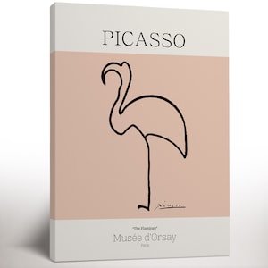 Pablo Picasso Flamingo Poster Canvas Prints, Picasso Animal Canvas Print, Museum Print, Living Room Decor, Art Lover Gift