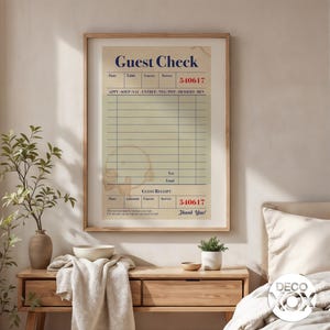 Retro Diner Guest Check Poster | Kitchen Cafe Wall Art image 7