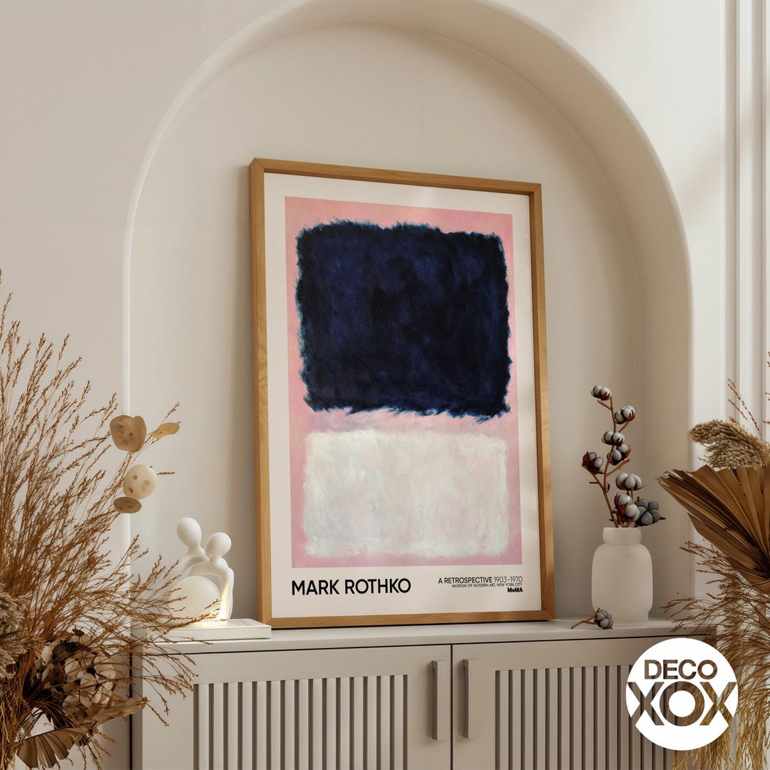 インテリアに映えるモダンアート F6油絵『Rothkoに魅せられて』額装済 Mark Rothko Exhibition Poster, Abstract Art, Modern Wall Decor