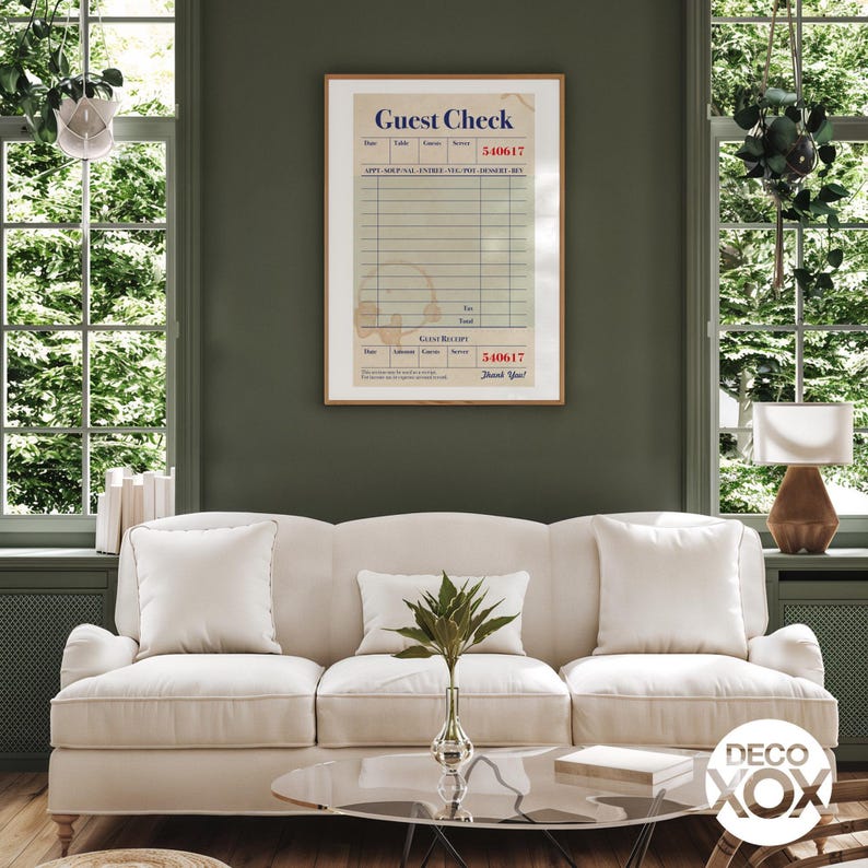 Retro Diner Guest Check Poster | Kitchen Cafe Wall Art image 5