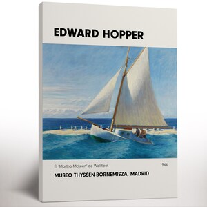 Edward Hopper Ausstellungsplakat, gerahmte Leinwanddruck, amerikanische Kunst, Leinwand-Kunst, fertig zum Aufhängen