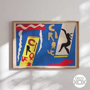 Henri Matisse Cirque Poster - 1947 Colorful Cut-Out Art Print, Modernist Abstract Wall Decor, Vintage Exhibition Artwork