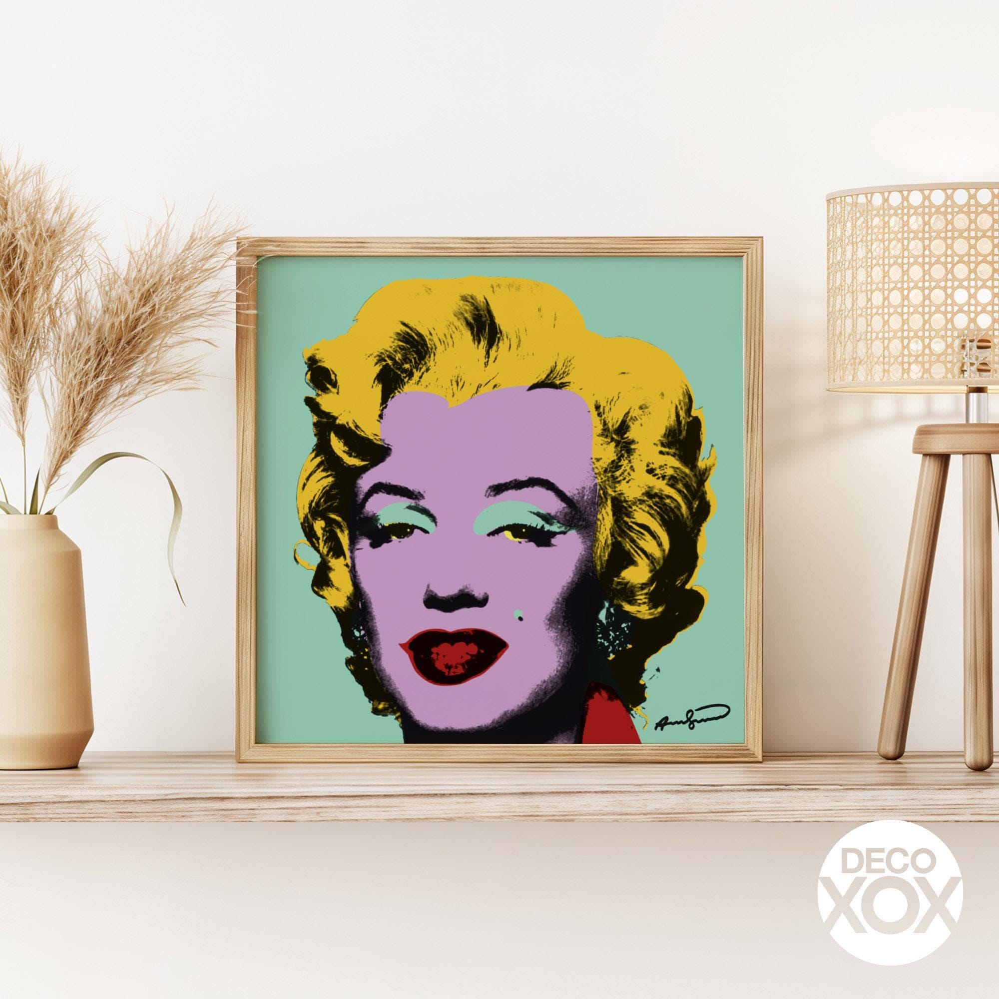 Andy Warhol Pop Art Portrait – Mint Green & Lavender Print