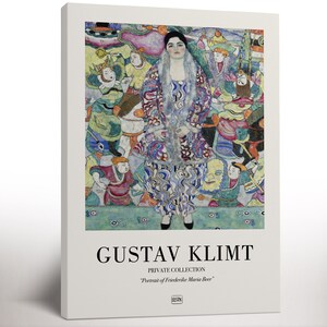 Gustav Klimt Exhibition Canvas Print, Art Nouveau, Bedroom Art, Art Lover Gift, Museum Print, Art Lover Gift, Living Room Decor