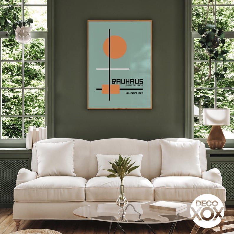 Bauhaus 1923 Exhibition Poster – Soft Green Geometric Print - Etsy