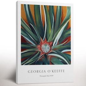 O&#39;Keeffe Artwork, Pineapple Bud Canvas Print, Floral Wall Decor, American Modernism, Modern Wall Art, Housewarming Gift