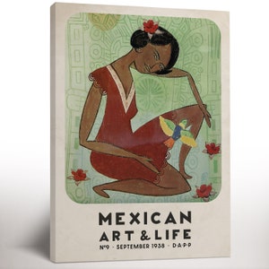 Mexican Art & Life Magazine, Canvas Print, Mexico Travel Art, Latin American Print, Living Room Decor, Housewarming Gift