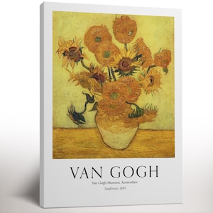 Vincent Van Gogh Canvas Print, Sunflowers, Famous Minimalist Print, Art Gallery Print, Canvas Art Ready to Hang