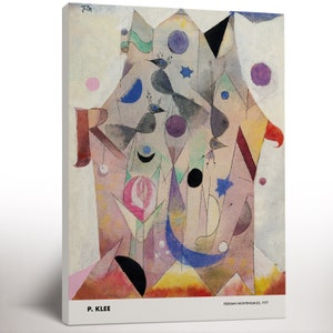 Paul Klee Exhibition Canvas Print, Persian Nightingales, Colorful Wall Art, Abstract Wall Print, Housewarming Birthday Gift