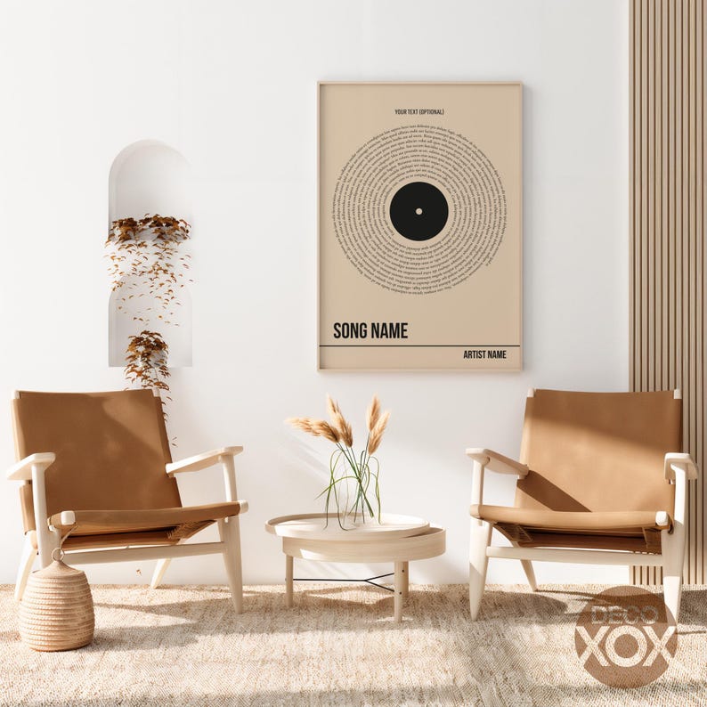 Song Lyrics Print: Personalized Vinyl Art (Matte Paper, Multiple Sizes) - P2 image 3