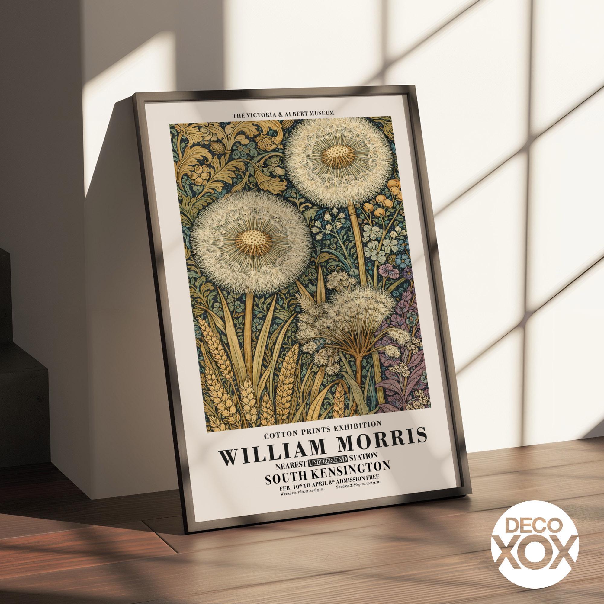 William Morris Dandelion Floral Exhibition Poster, Arts and Crafts