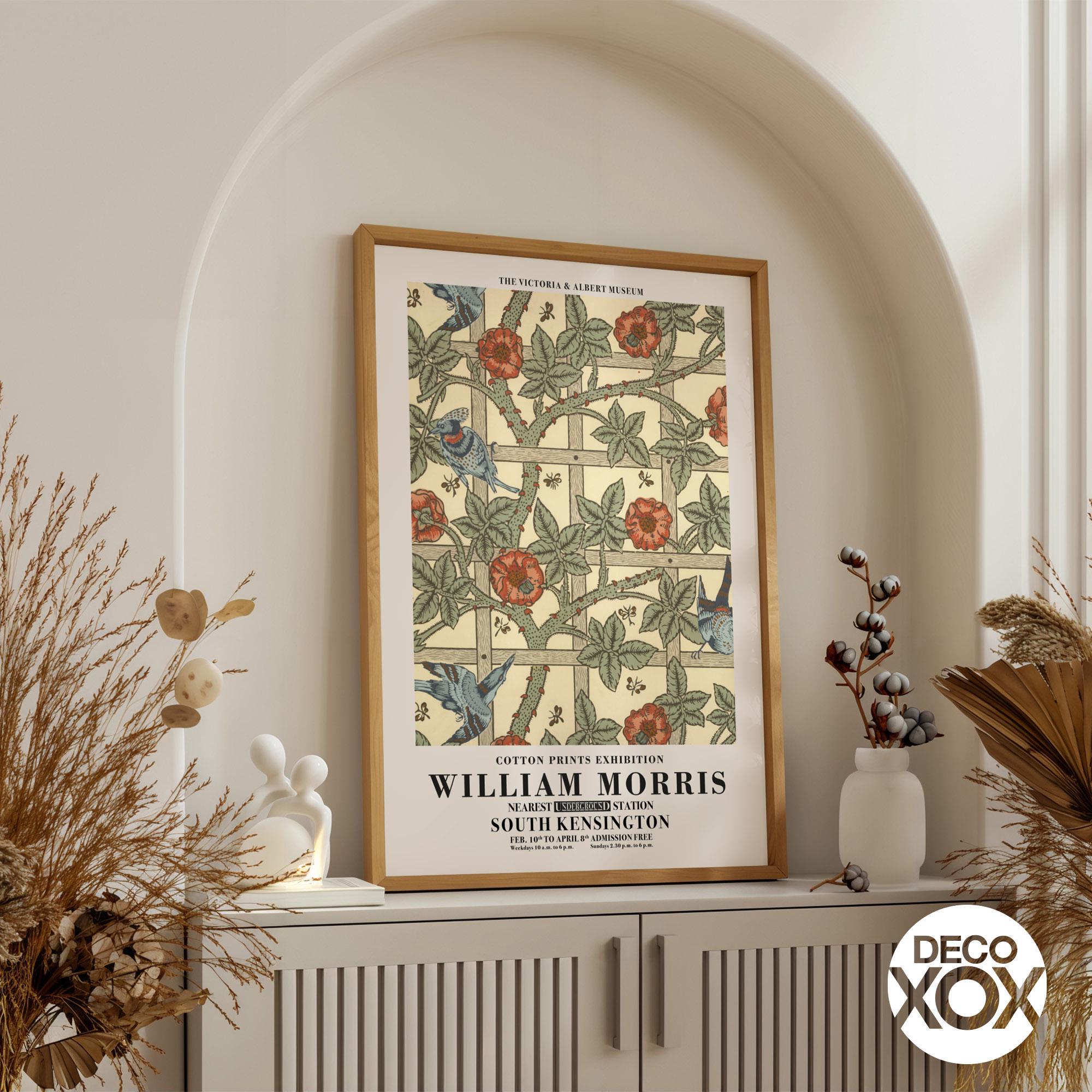 アートポスターNO.11(15862) William Morris Trellis With Birds Poster - Vintage Arts and Crafts