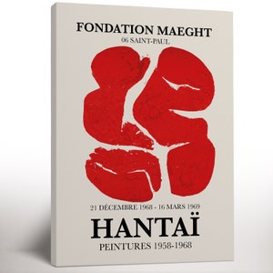 Simon Hantai Abstraktes Rotes Poster Leinwanddruck, Rote Wandkunst, Abstrakter Kunstdruck, Boho Wohndekor, Einweihungsgeschenk, Kunstliebhaber Geschenk
