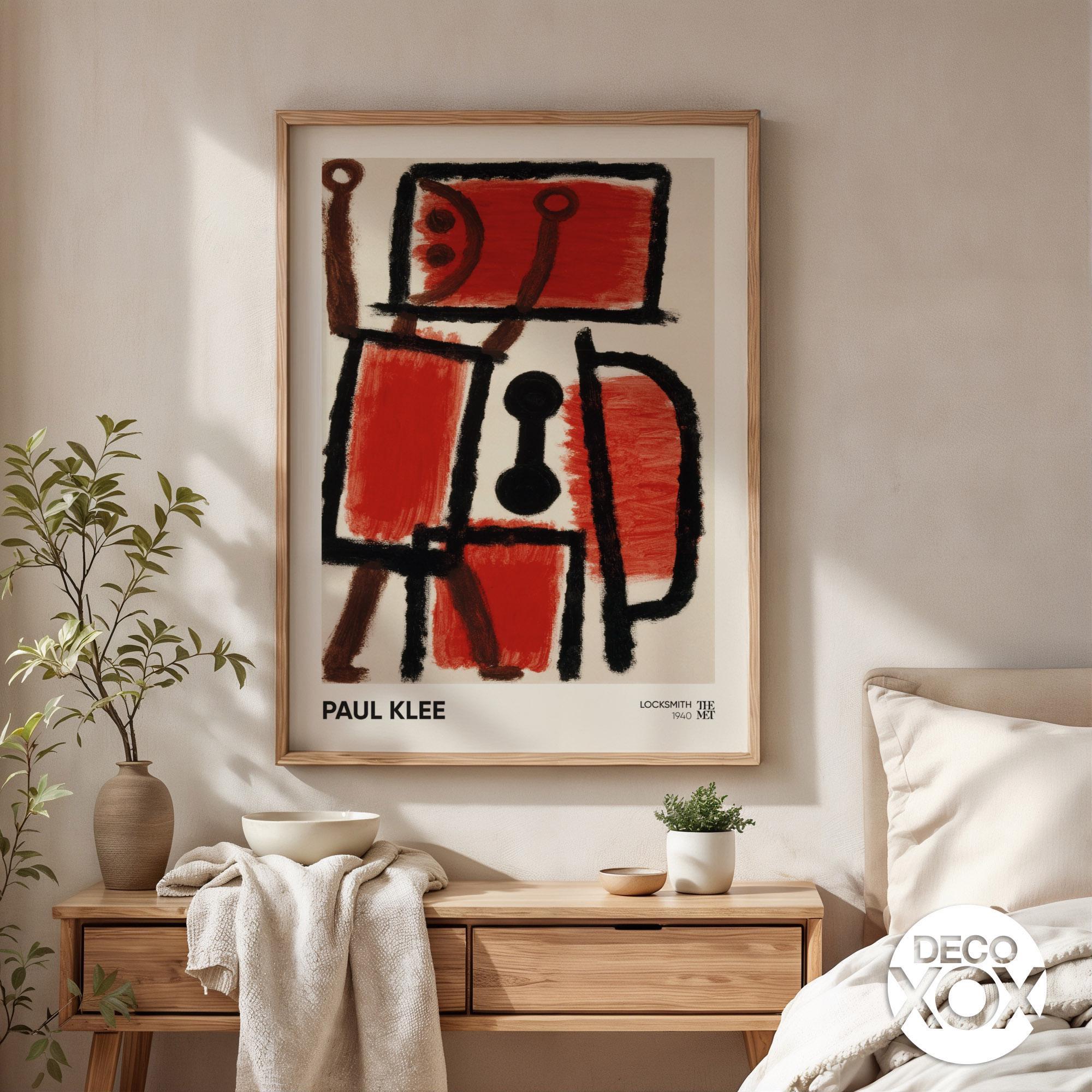 Paul Klee Locksmith Print, Red Black Abstract Art, Modern Wall