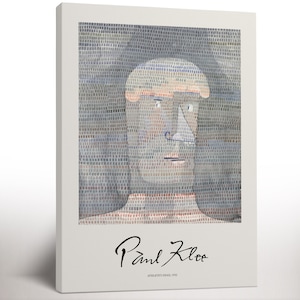Paul Klee Exhibition Canvas Print, Athlete’s Head, Trendy Modern Painting, Abstract Wall Print, Housewarming Gift