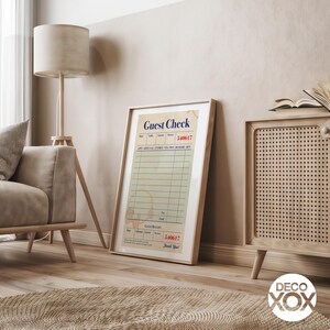 Retro Diner Guest Check Poster | Kitchen Cafe Wall Art image 6