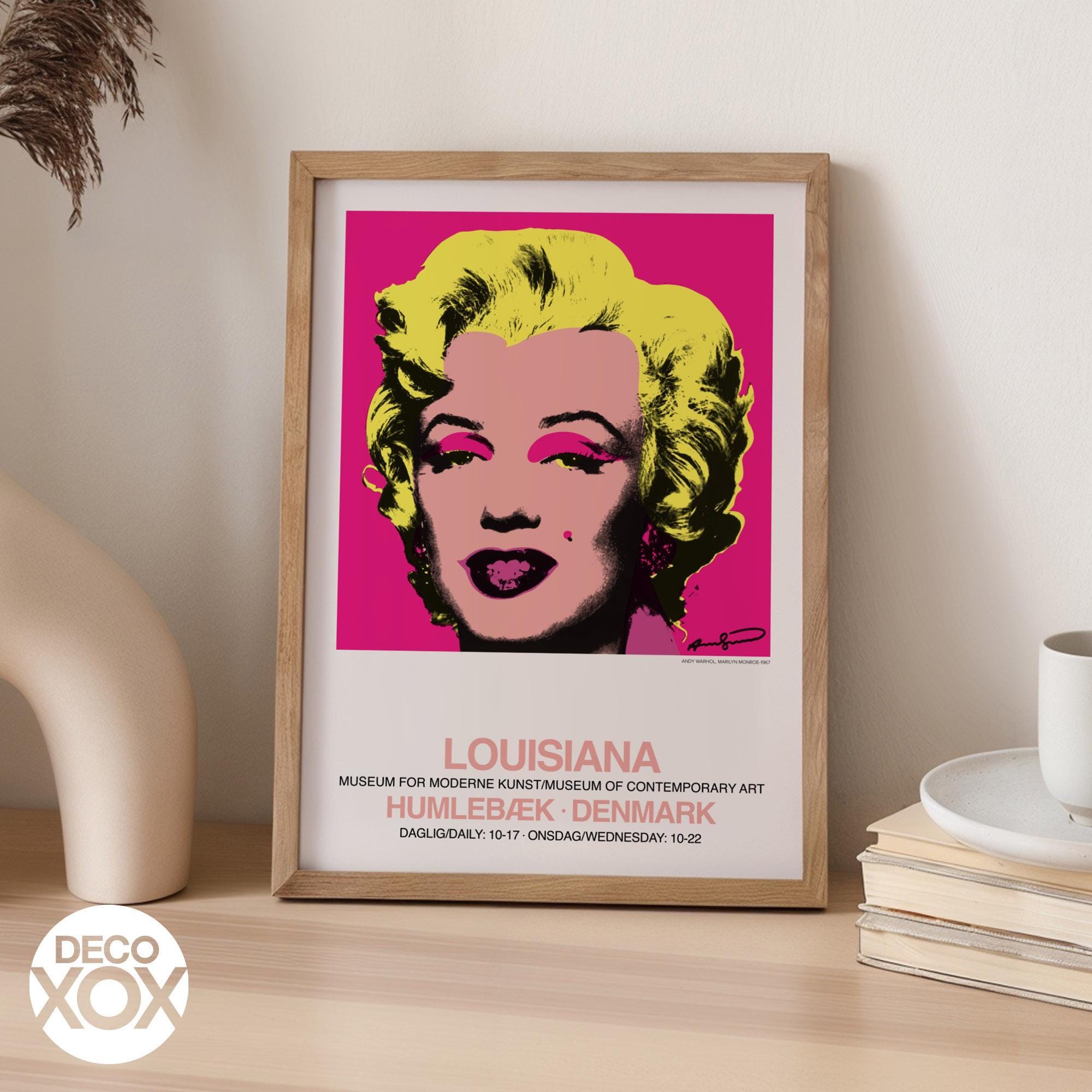 Marilyn Monroe Poster – Warhol Pop Art Print, Neon Pink & Yellow