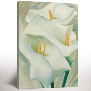 Georgia O&#39;Keeffe Painting, Calla Lilies Canvas Print, Floral Wall Decor, American Modernism, Home Decor, Housewarming Gift