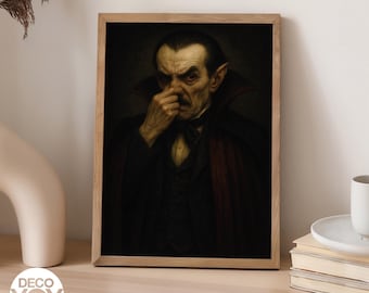 Funny Dracula Print – Gothic Vampire Nose Gag, Halloween Decor