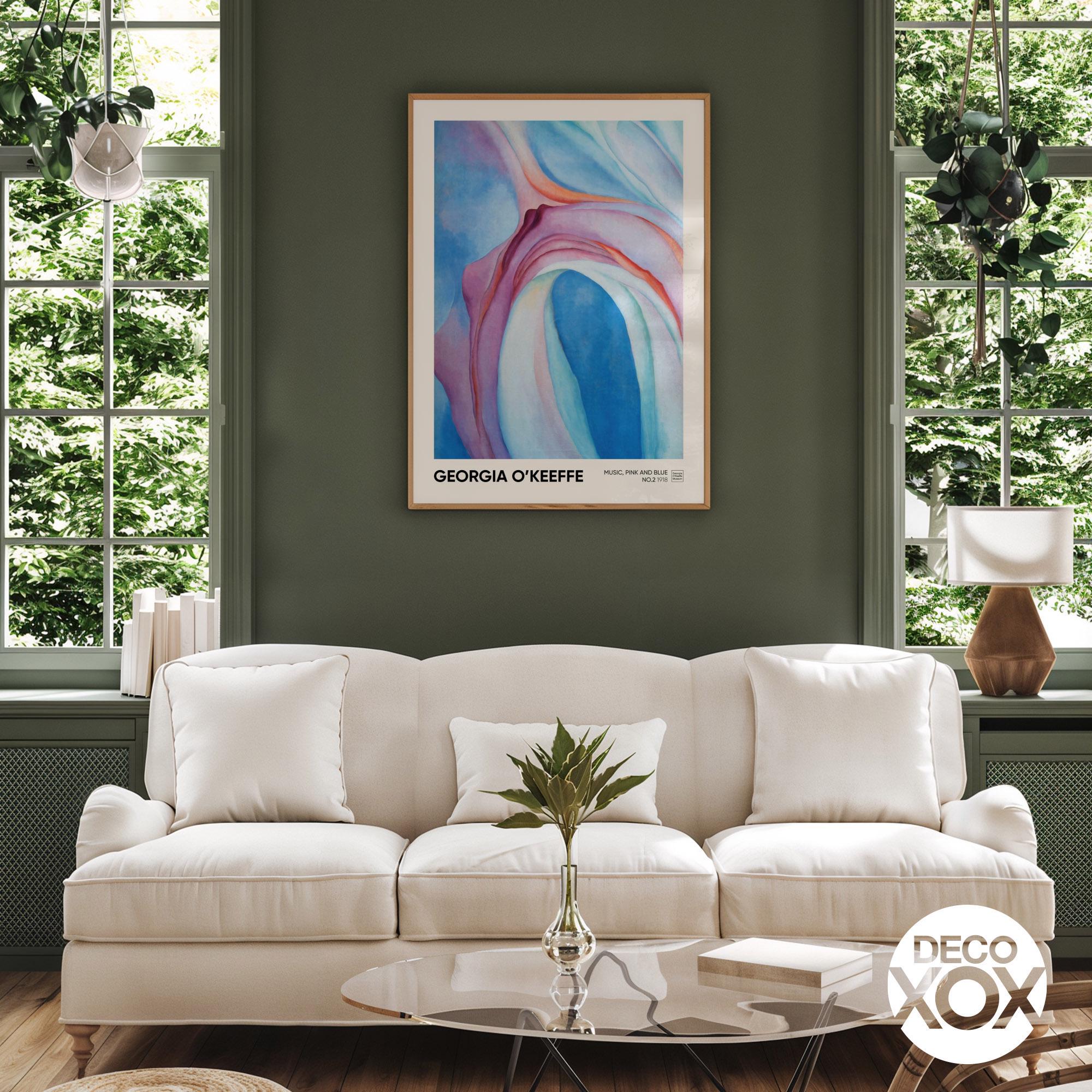 Georgia O Keeffe Music Pink and Blue No2 Abstract Art Print