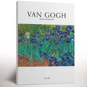 Vincent Van Gogh Canvas Wall Decor, Irıses, Trendy Modern Painting, Botanical Poster, Minimalist Decor, Canvas Art Ready to Hang