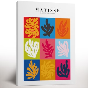 Henri Matisse Canvas Print, Matisse Cut Out Fine Art Print, Colorful Flower Print, Housewarming Gift