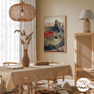 Surreal Turntable Poster, Salvador Dali Style Vinyl Art, Psychedelic Music Decor image 5