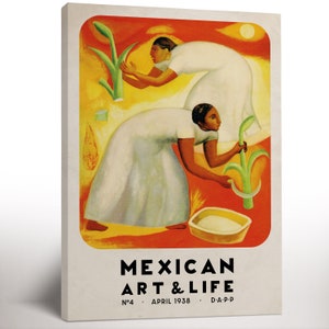 Mexican Art & Life Magazine, Canvas Print, Mexico Travel Art, Vintage Mexican Culture Decor, Living Room Decor, Housewarming Gift