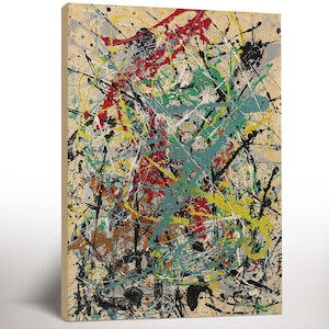 Stampa su tela di Jackson Pollock, stampa artistica astratta, dipinto moderno alla moda, grande arte murale, regalo di inaugurazione della casa