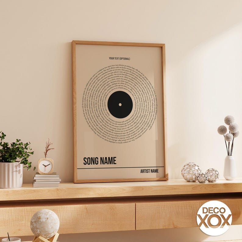 Song Lyrics Print: Personalized Vinyl Art (Matte Paper, Multiple Sizes) - P2 image 4