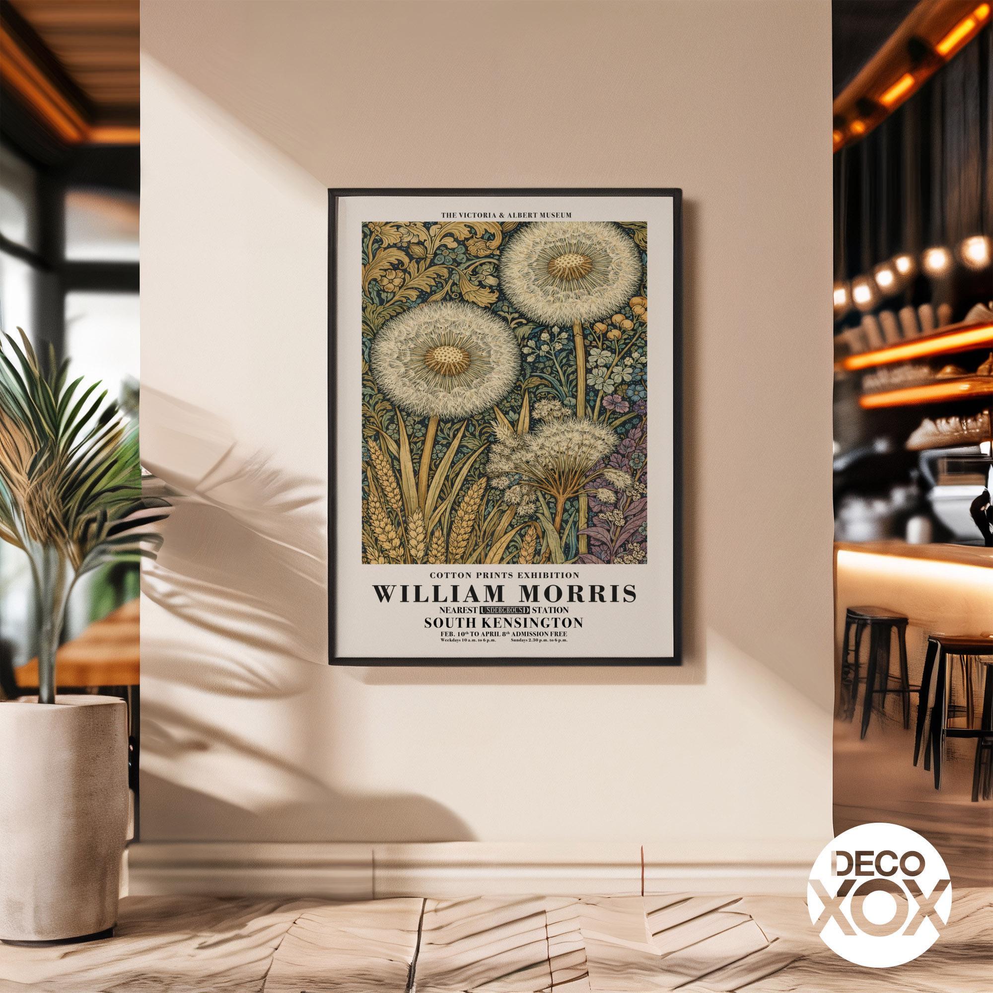 William Morris Dandelion Floral Exhibition Poster, Arts and Crafts