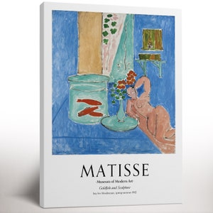 Henri Matisse Canvas Print, Matisse Goldfish and Sculpture Art Print, Ideal Home Decor