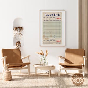 Retro Diner Guest Check Poster | Kitchen Cafe Wall Art image 4