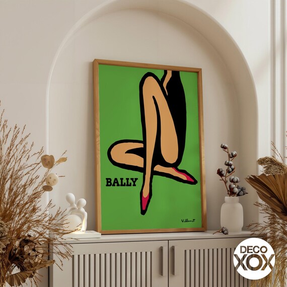 Bernard Villemot Bally Poster - Green Background Fashion  display picture 1