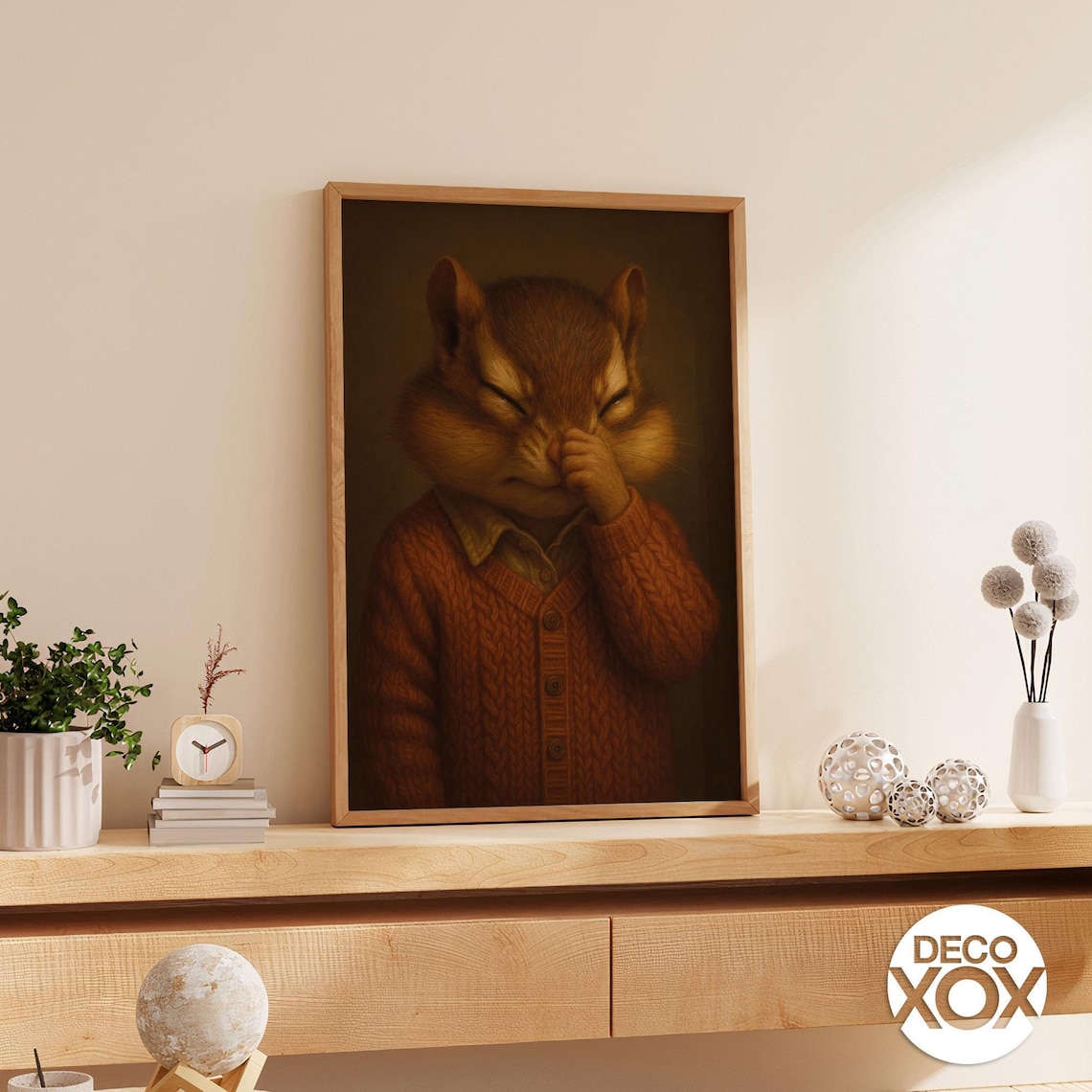 Funny Chipmunk Art Print – Woodland Animal in Sweater - Etsy