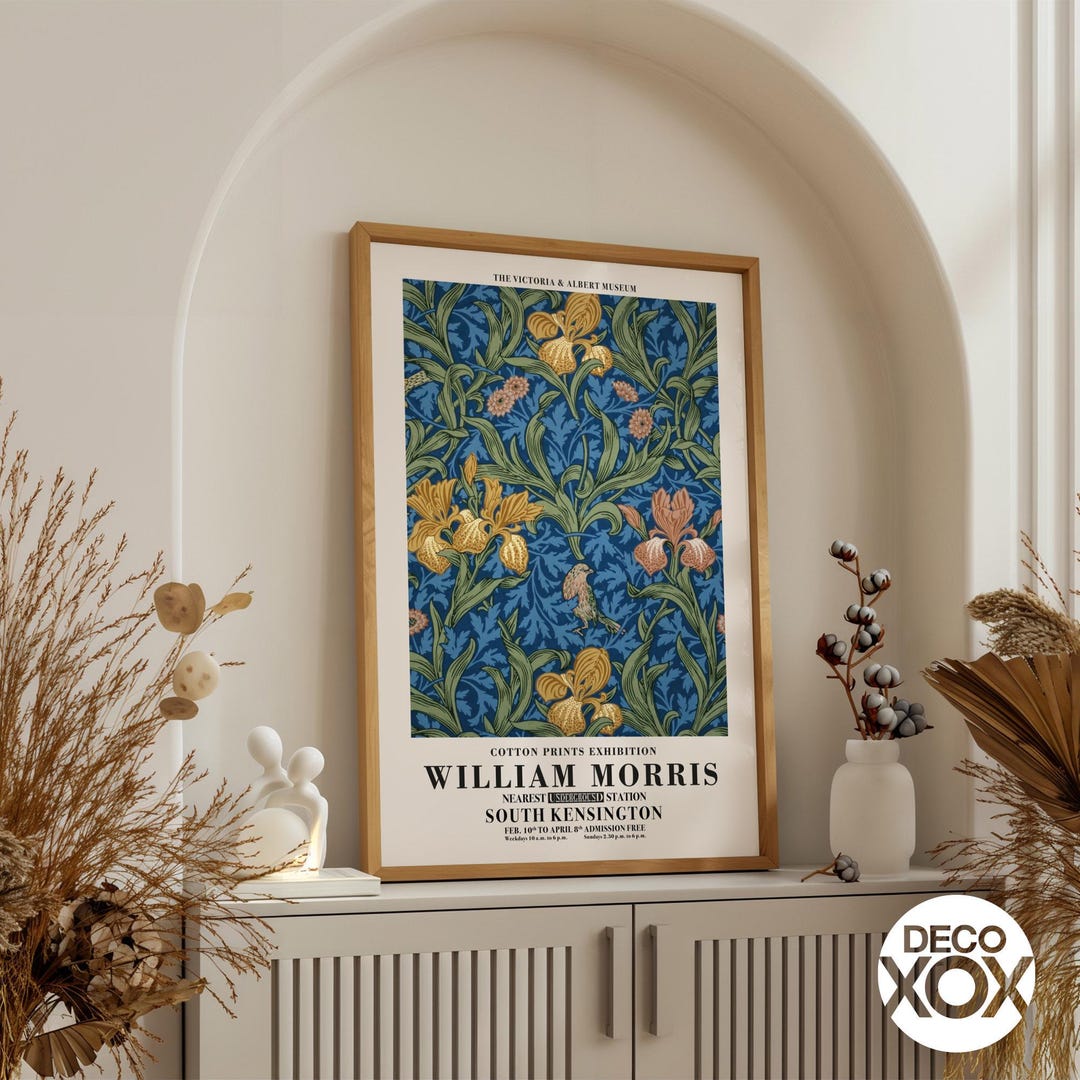 William Morris Bird and Floral Poster - Vintage Arts and Crafts Wall ...