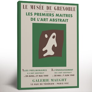 Gallery Maeght Ausstellungsplakat Leinwanddruck, Grüne Wandkunst, große Wandkunst, trendige moderne Malerei