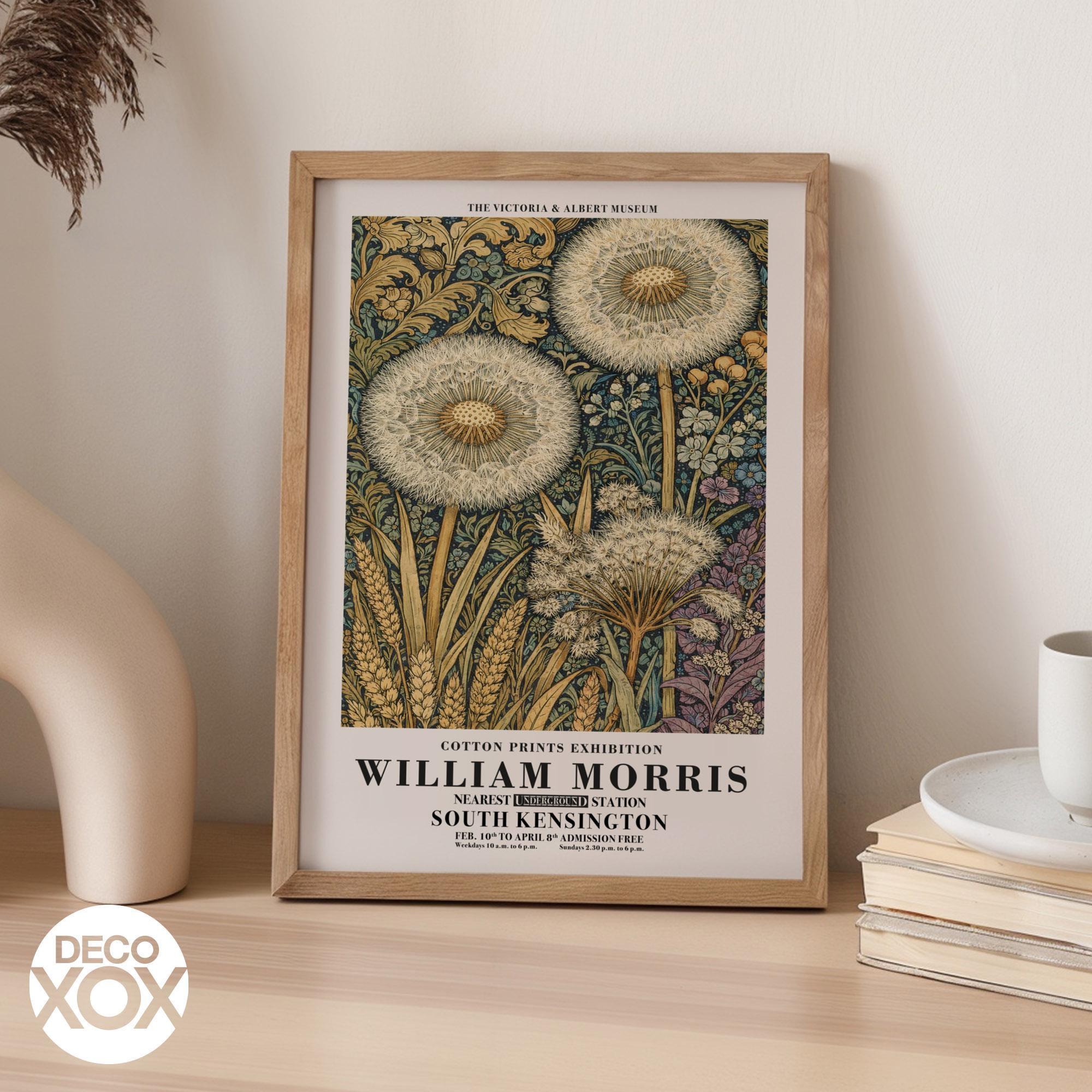 William Morris Dandelion Floral Exhibition Poster, Arts and Crafts