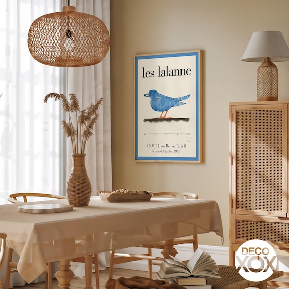 ティモシー・ライラ Blue Reach アートポスター A1版　✅ Les Lalanne Exhibition Poster, Vintage Blue Bird Art Print - Etsy