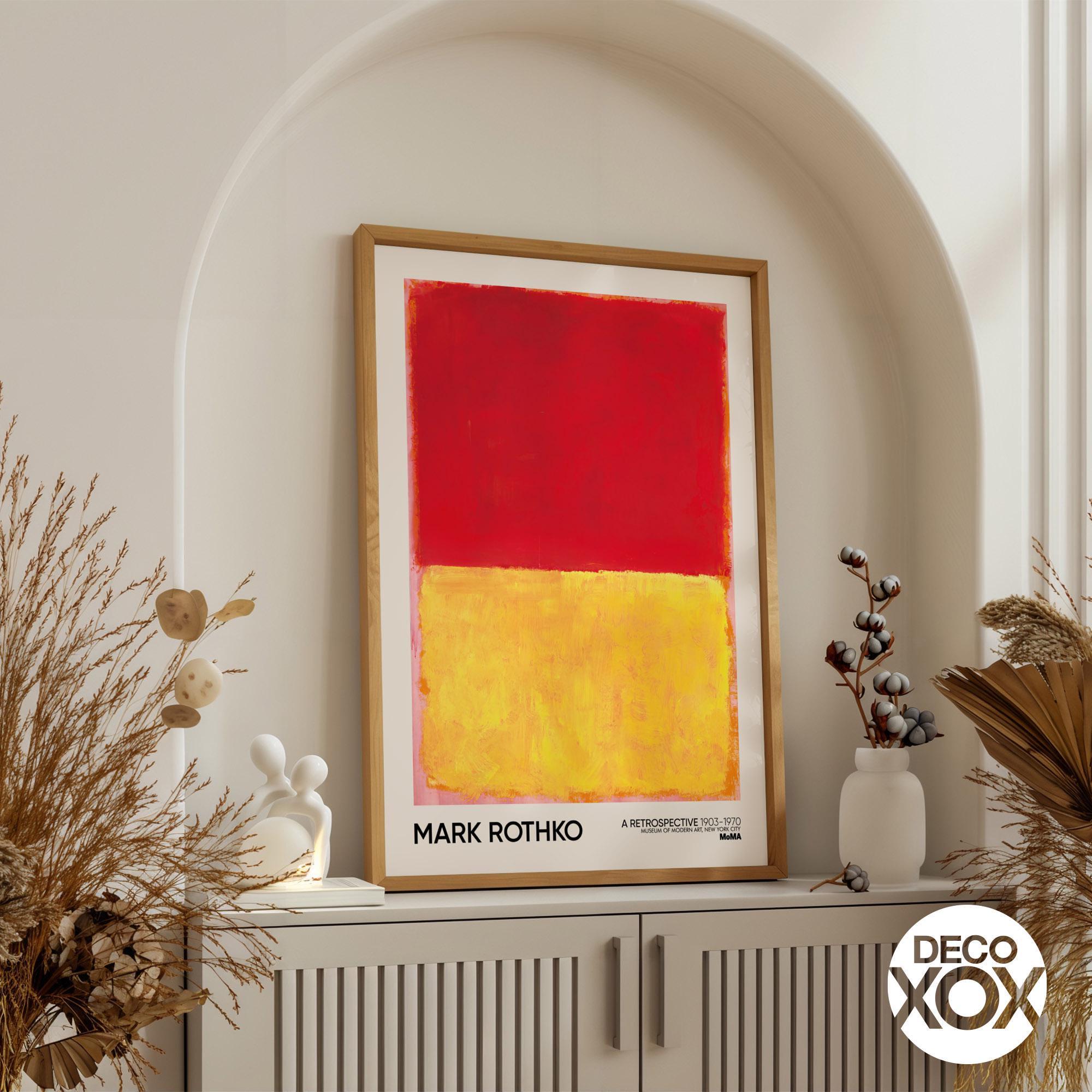 Mark Rothko Red Yellow Abstract Poster Expressionist Wall Art