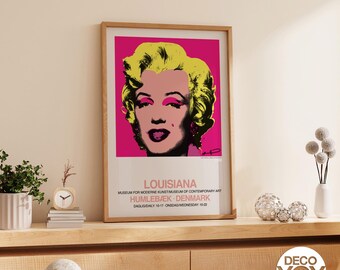 Marilyn Monroe Poster – Warhol Pop Art Print, Neon Pink & Yellow