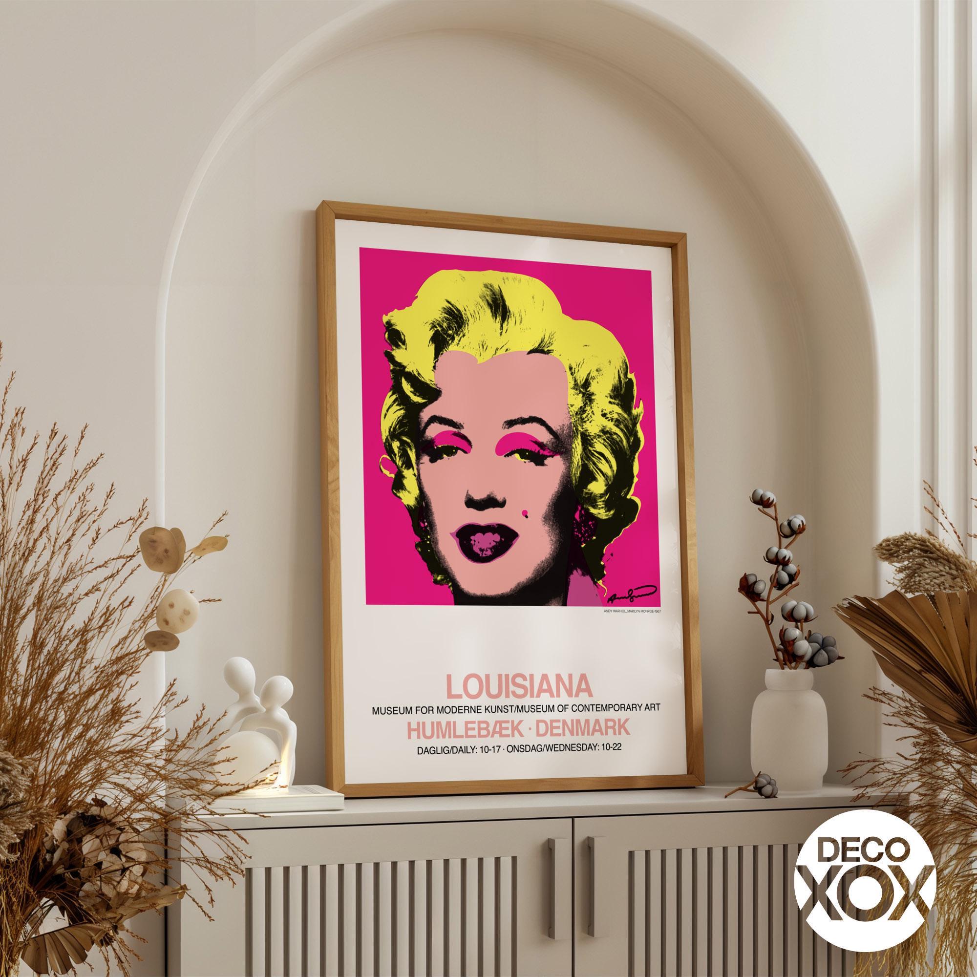 Marilyn Monroe Poster – Warhol Pop Art Print, Neon Pink & Yellow
