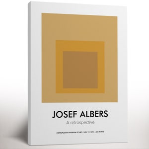 Josef Albers moderne print, ingelijste canvas print, abstracte kunst print, minimalistisch decor, coole huiskunst, housewarmingcadeau, cadeau kunstliefhebber