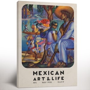 Mexico Travel Poster, Canvas Print, Colorful Latino Art, Mexico Travel Art, Vintage Wall Art Decor, Living Room Decor, Housewarming Gift