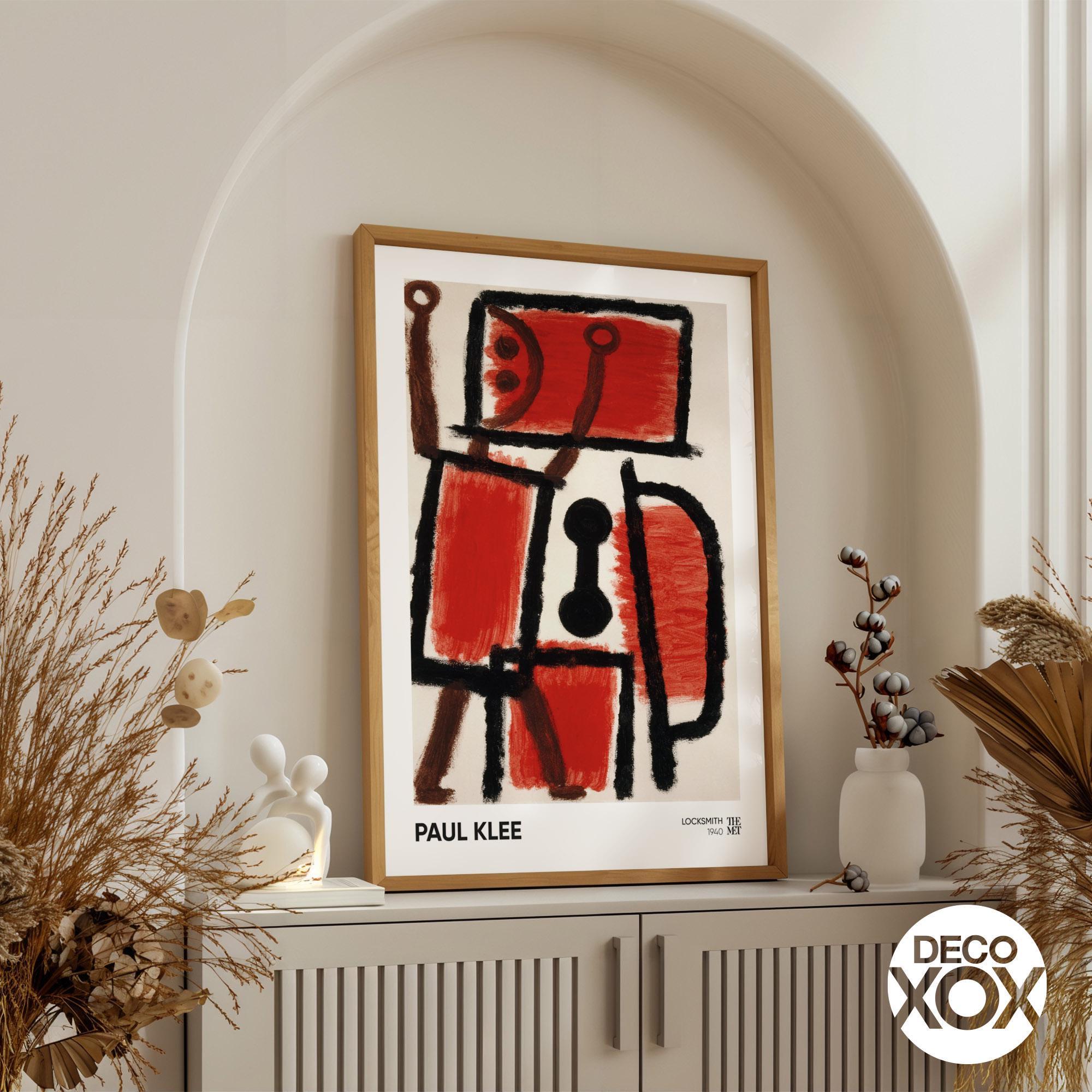 Paul Klee Locksmith Print, Red Black Abstract Art, Modern Wall