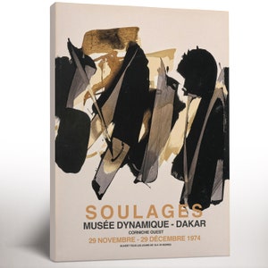 Decorazione murale Pierre Soulages, mostra astratta, grande arte murale, stampa museale, regalo di inaugurazione della casa